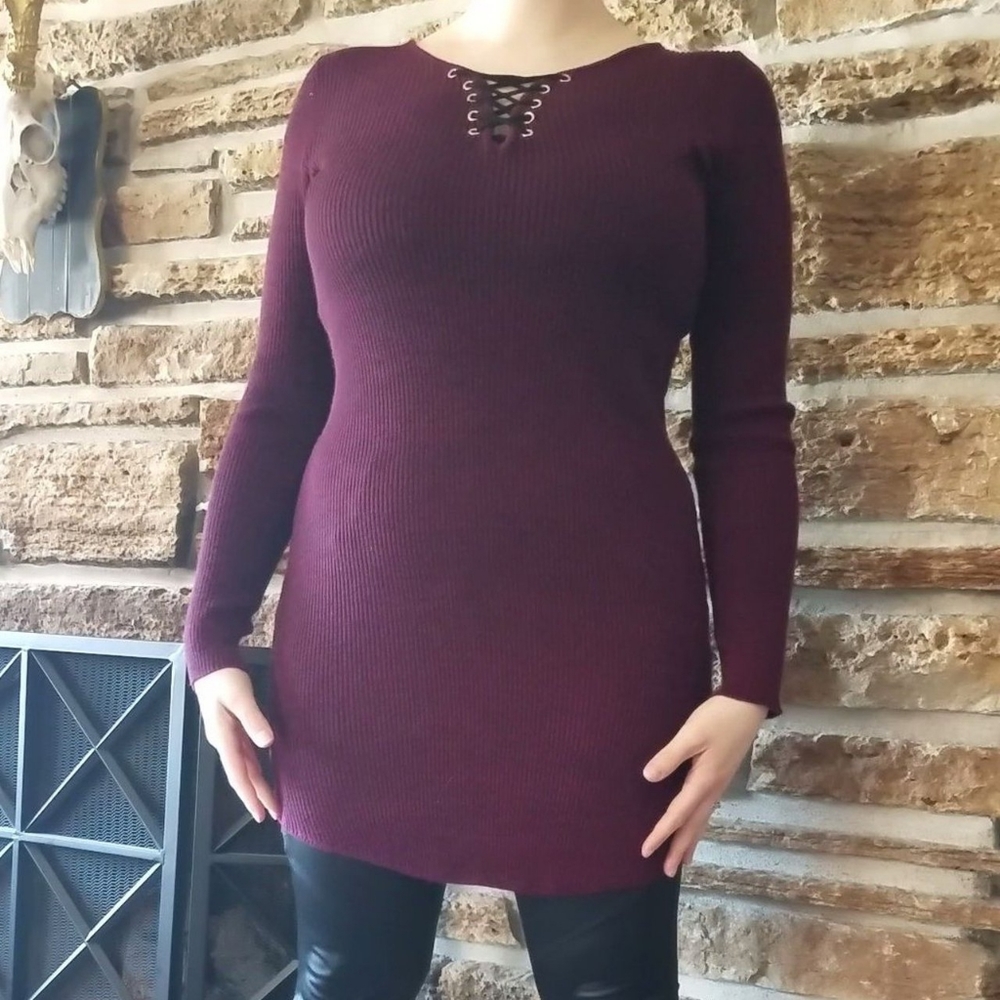 Burgundy Knit Dress